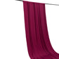 Burgundy 4-way stretch spandex event curtain drape with rod pockets.