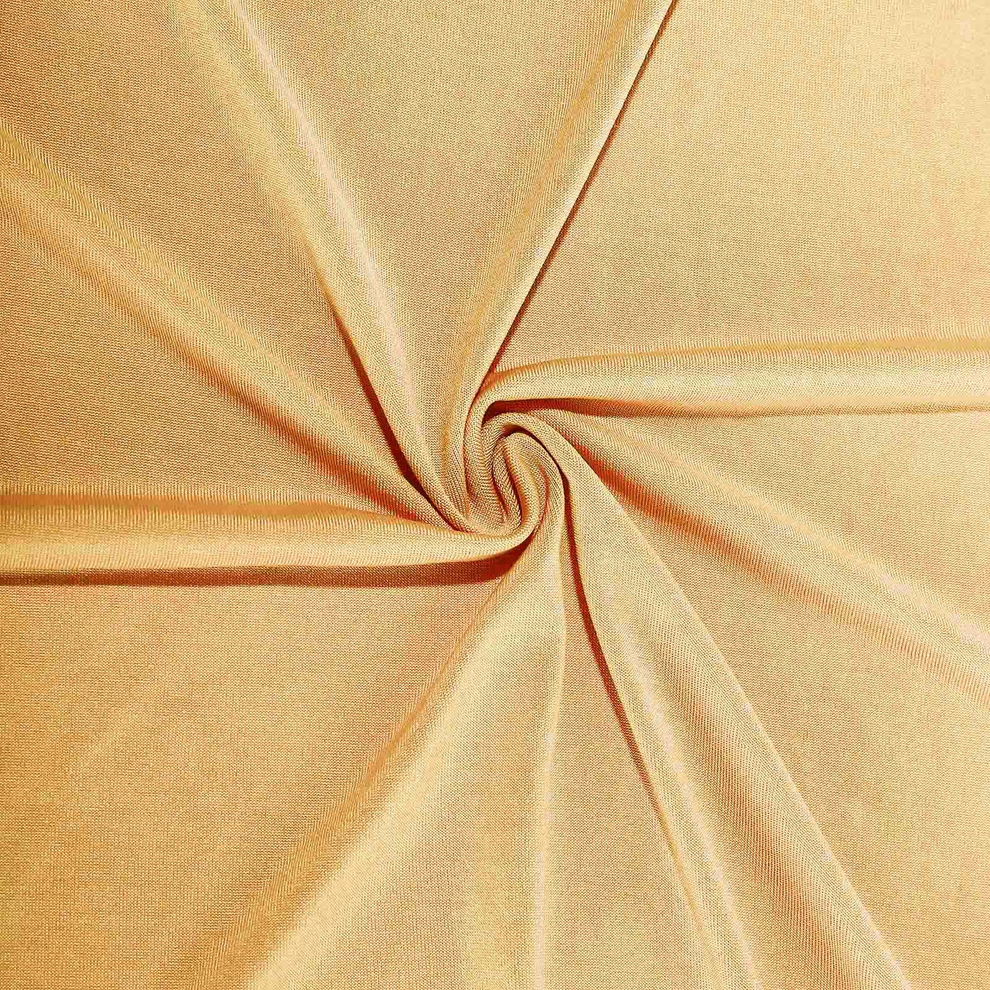 Champagne 4-way stretch spandex event curtain drapes, wrinkle-free backdrop.