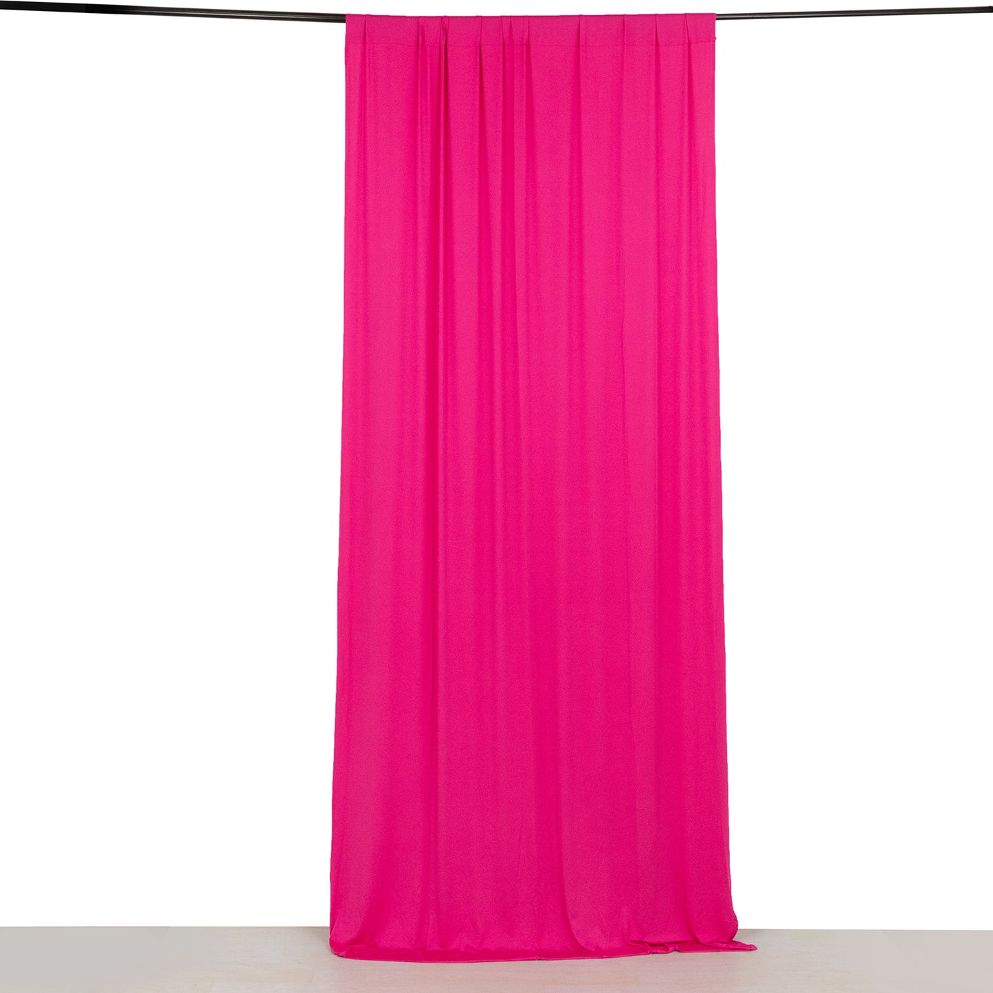 Fuchsia 4-way stretch spandex event curtain drape, wrinkle-free backdrop.