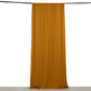 Gold 4-way stretch spandex event curtain drape, wrinkle-free backdrop panel.
