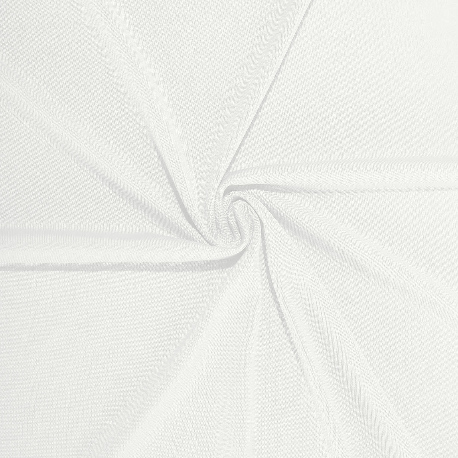 Ivory 4-way stretch spandex event curtain drape, wrinkle-free backdrop.