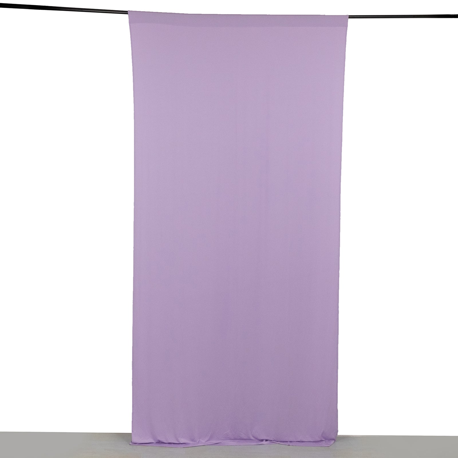 Lavender 4-way stretch spandex event curtain drapes, wrinkle-free backdrop panel.