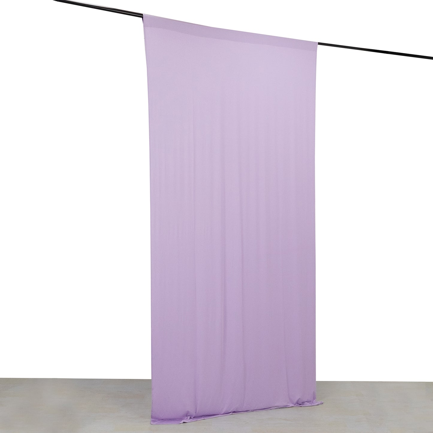 Lavender 4-way stretch spandex event curtain drape, wrinkle-free backdrop.