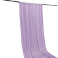 Lavender 4-way stretch spandex event curtain drapes hanging on a rod.