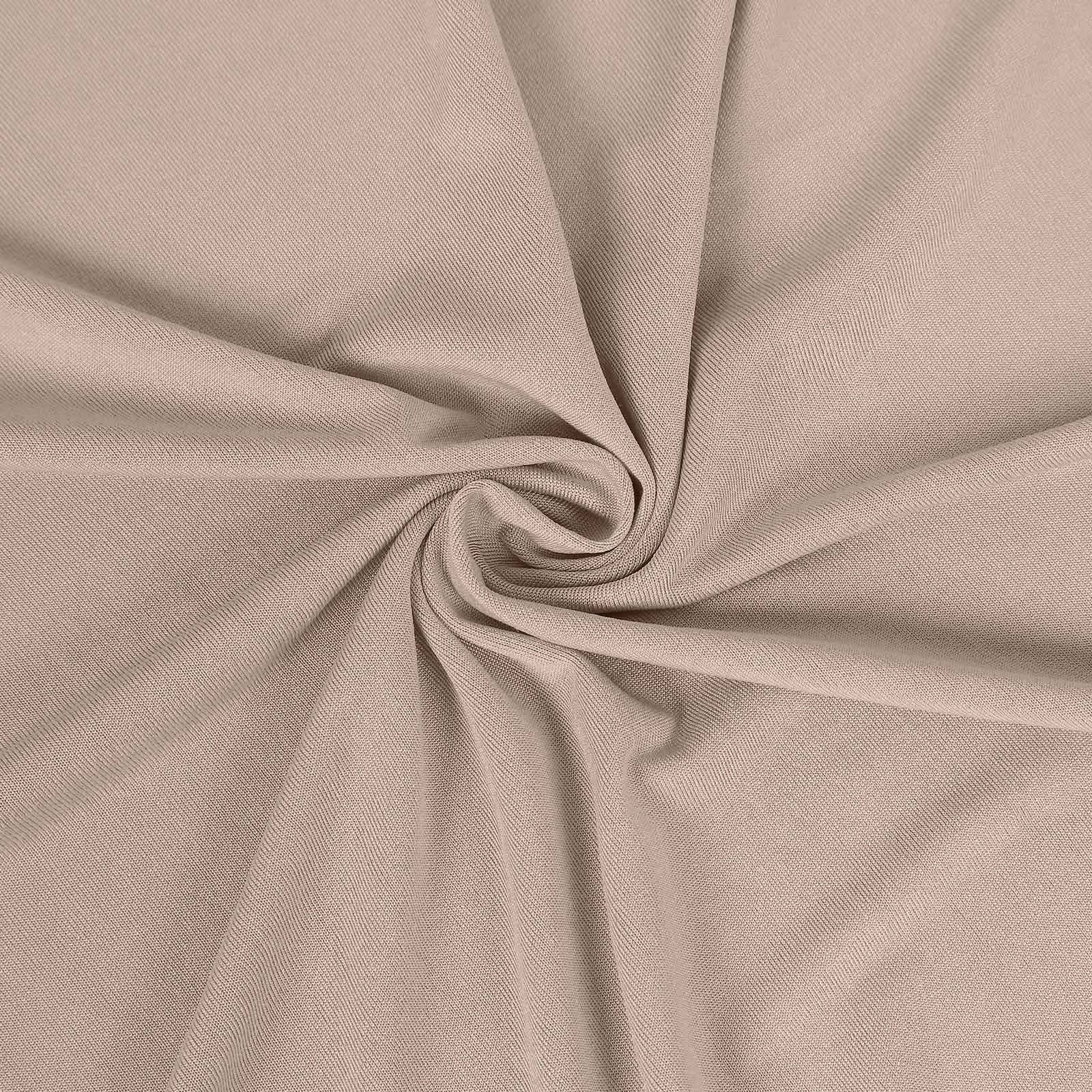 Nude 4-way stretch spandex event curtain drapes, wrinkle-free backdrop panel.