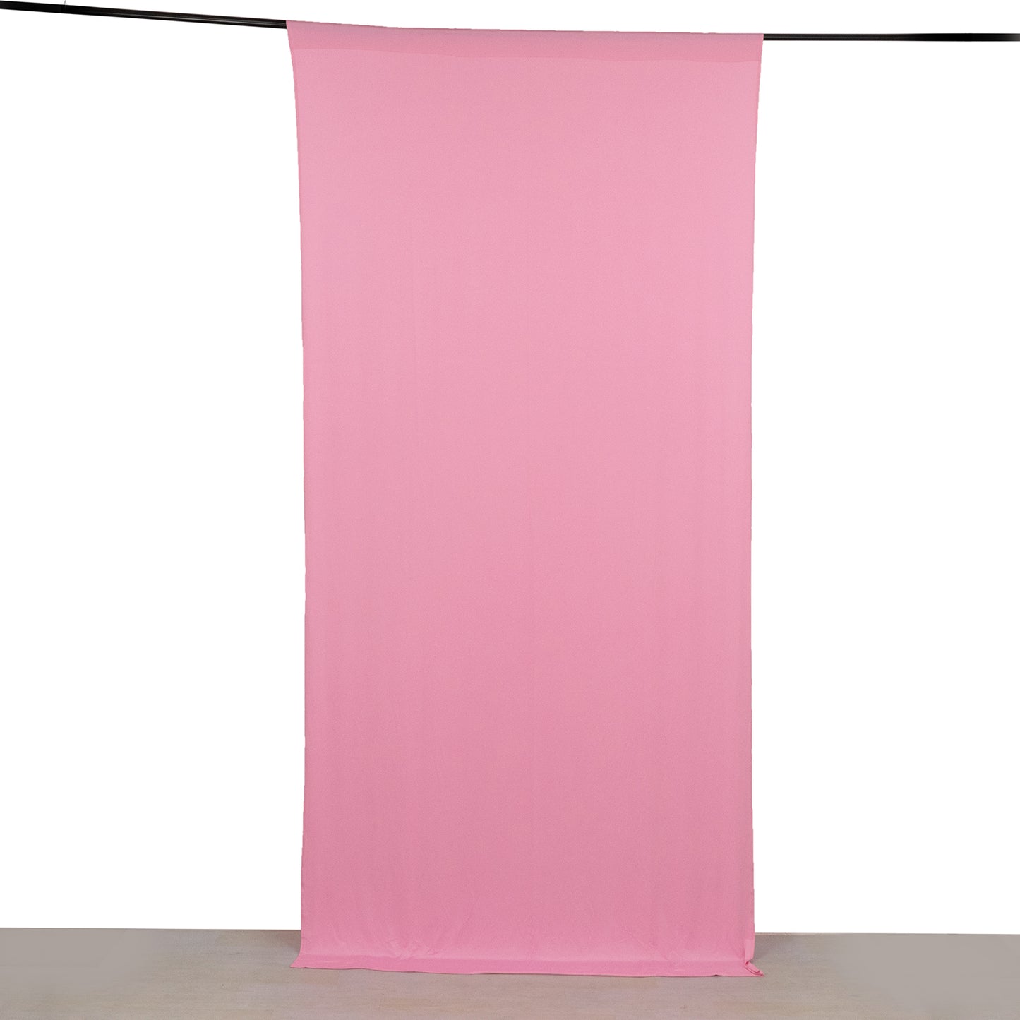 Pink 4-way stretch spandex event curtain drapes backdrop panel.
