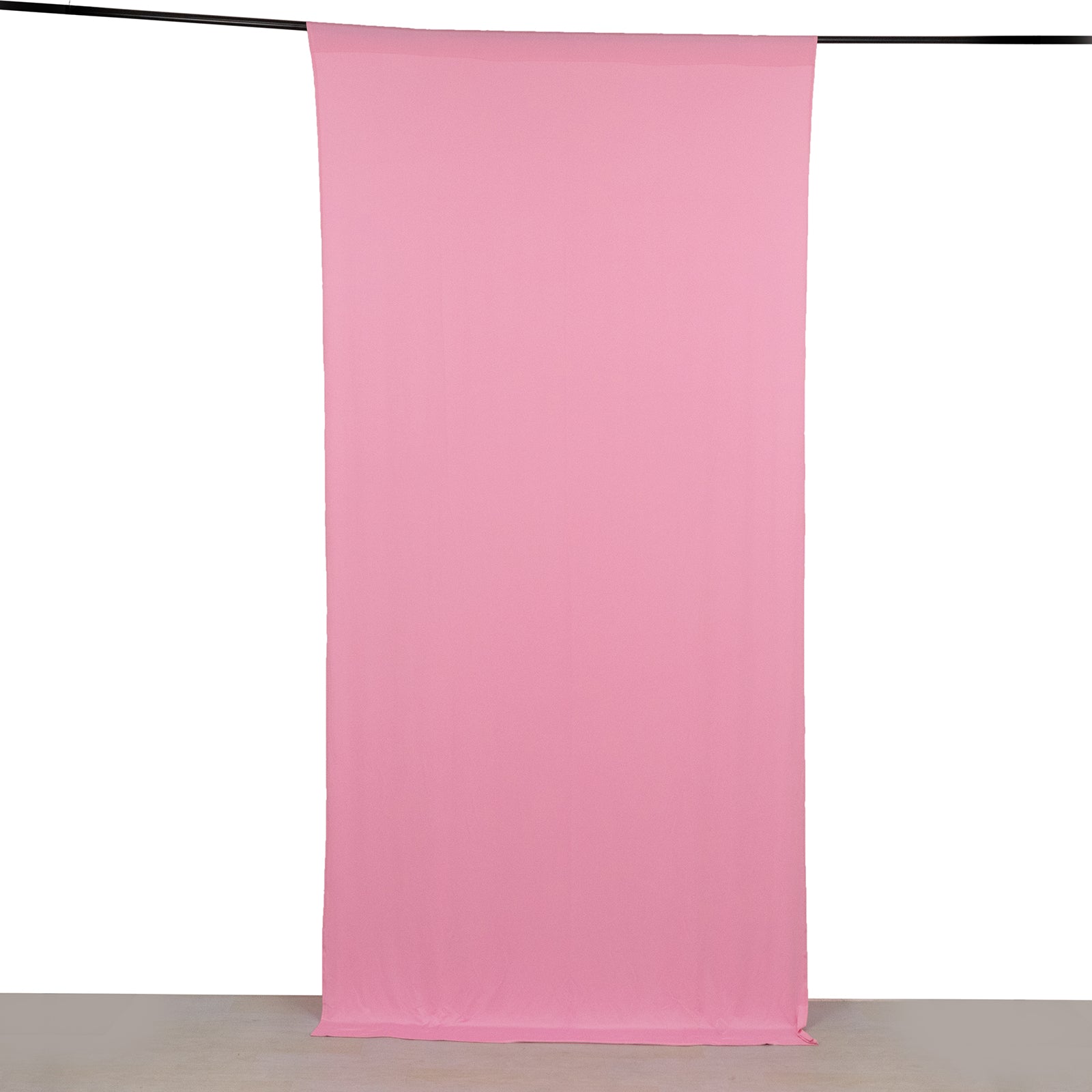 Pink 4-way stretch spandex event curtain drapes backdrop panel.