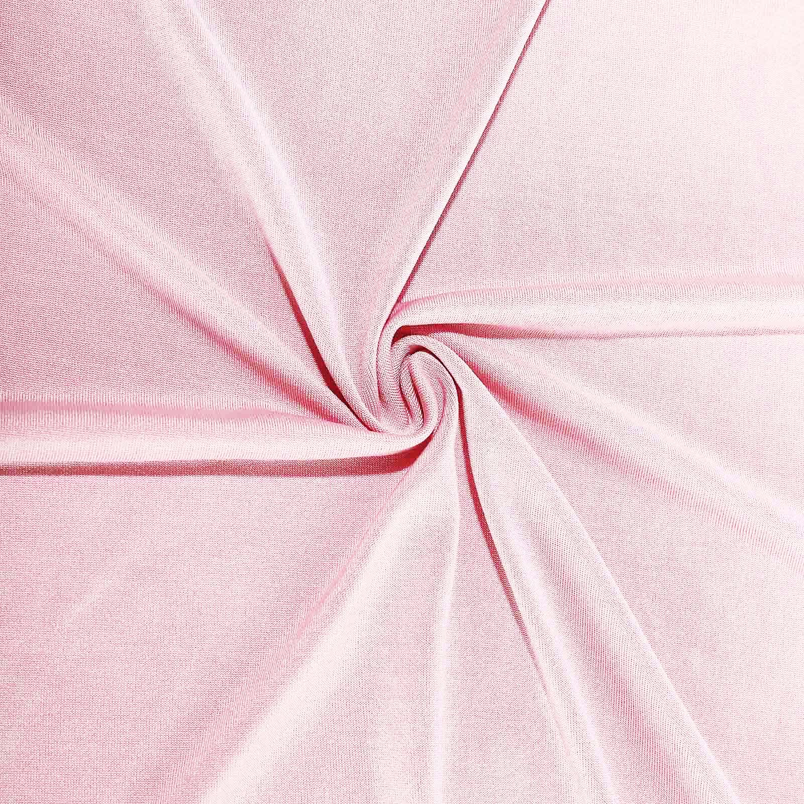 Pink 4-way stretch spandex event curtain drapes, wrinkle-free backdrop.