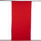 Red 4-way stretch spandex backdrop curtain drape with rod pockets.