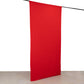Red 4-way stretch spandex event curtain drape backdrop panel.