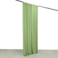 Sage green 4-way stretch spandex event curtain drapes, wrinkle-free backdrop.