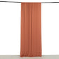 Terracotta 4-way stretch spandex event curtain drape, wrinkle-free backdrop.