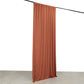 Terracotta 4-way stretch spandex event curtain drapes, wrinkle-free backdrop.