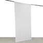 White 4-way stretch spandex event curtain drapes on a rod.