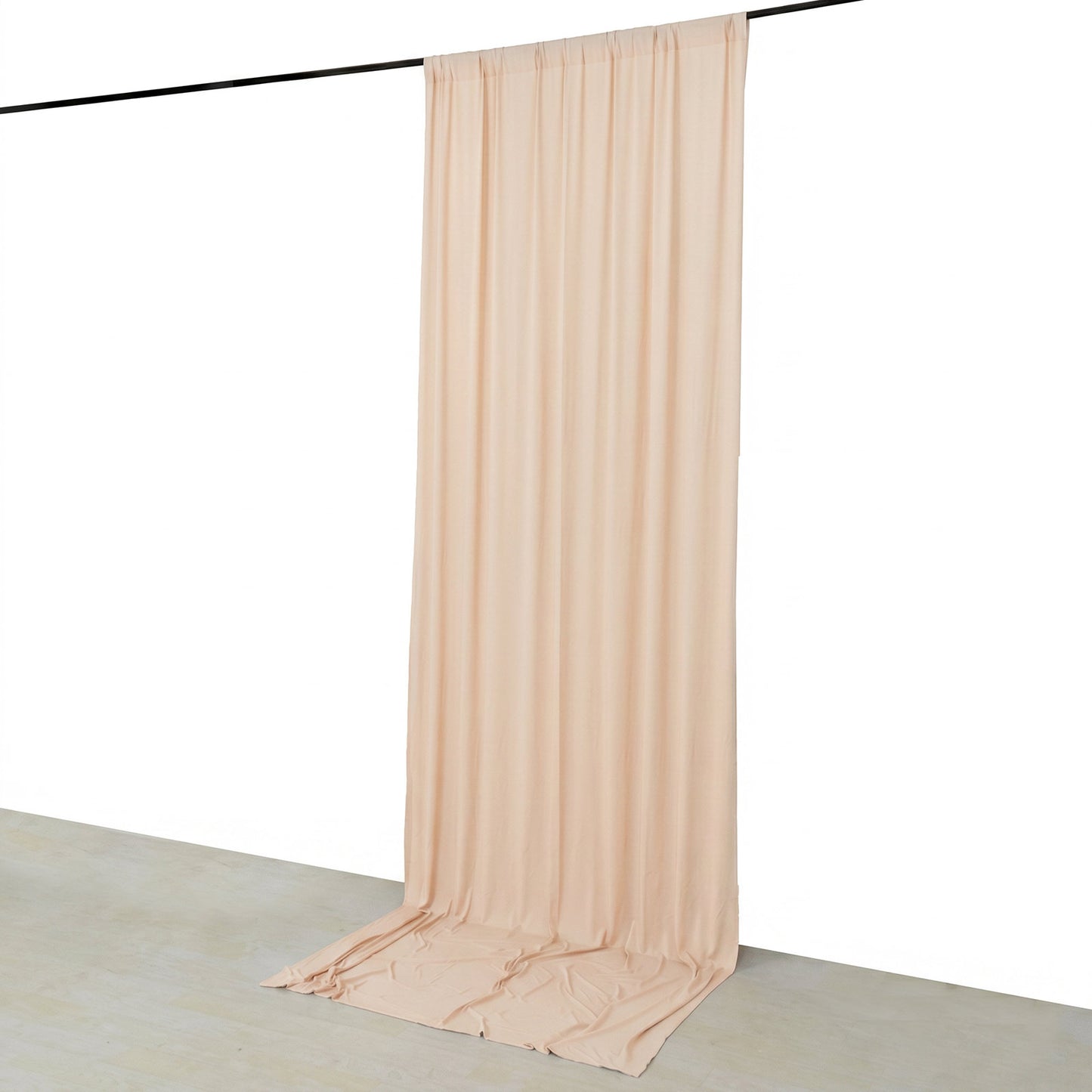 Blush 4-Way Stretch Spandex Event Curtain Drapes, Wrinkle Free Backdrop Event Panel with Rod Pockets