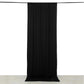 Black 4-way stretch spandex event curtain drape with rod pockets.