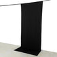 Black 4-way stretch spandex event curtain drapes backdrop panel.
