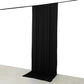 Black 4-way stretch spandex event curtain drape with rod pockets.