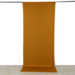 Gold 4-way stretch spandex event curtain drape, wrinkle-free backdrop panel.