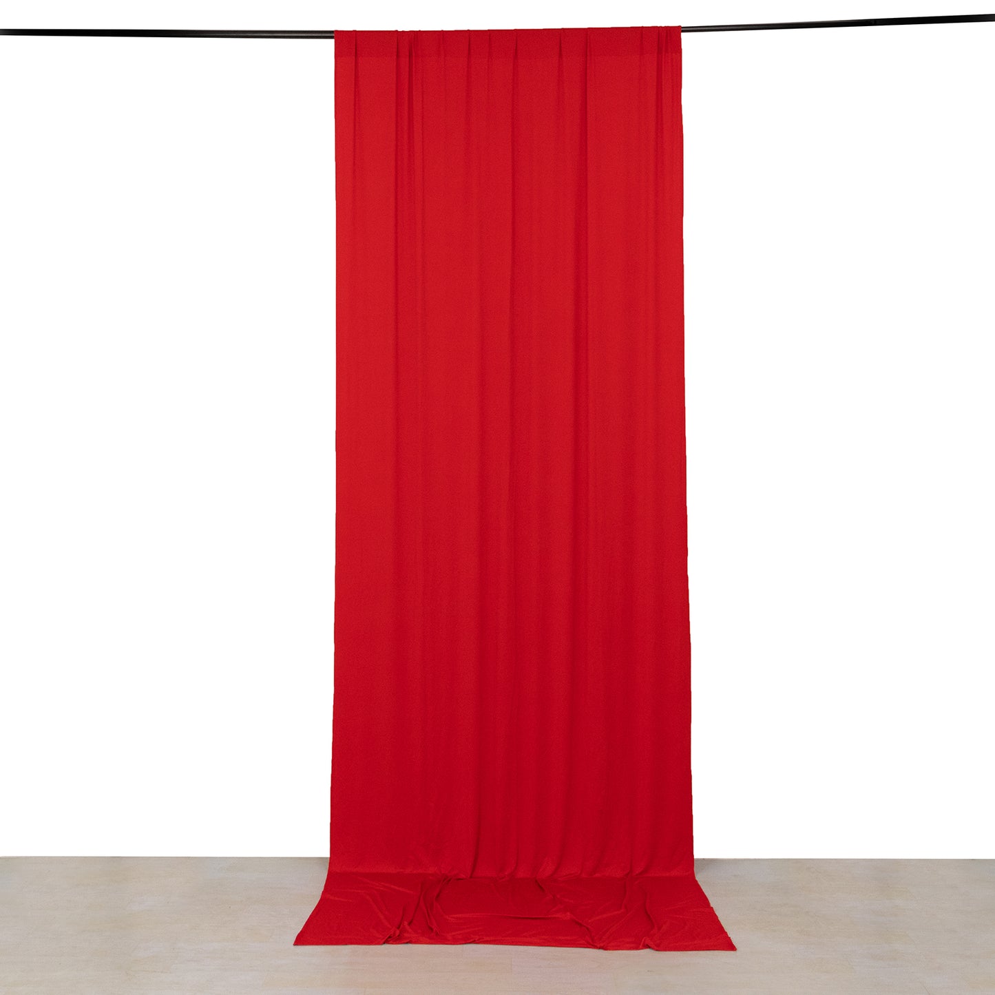 Red 4-way stretch spandex backdrop drape with rod pockets, 5ftx12ft.