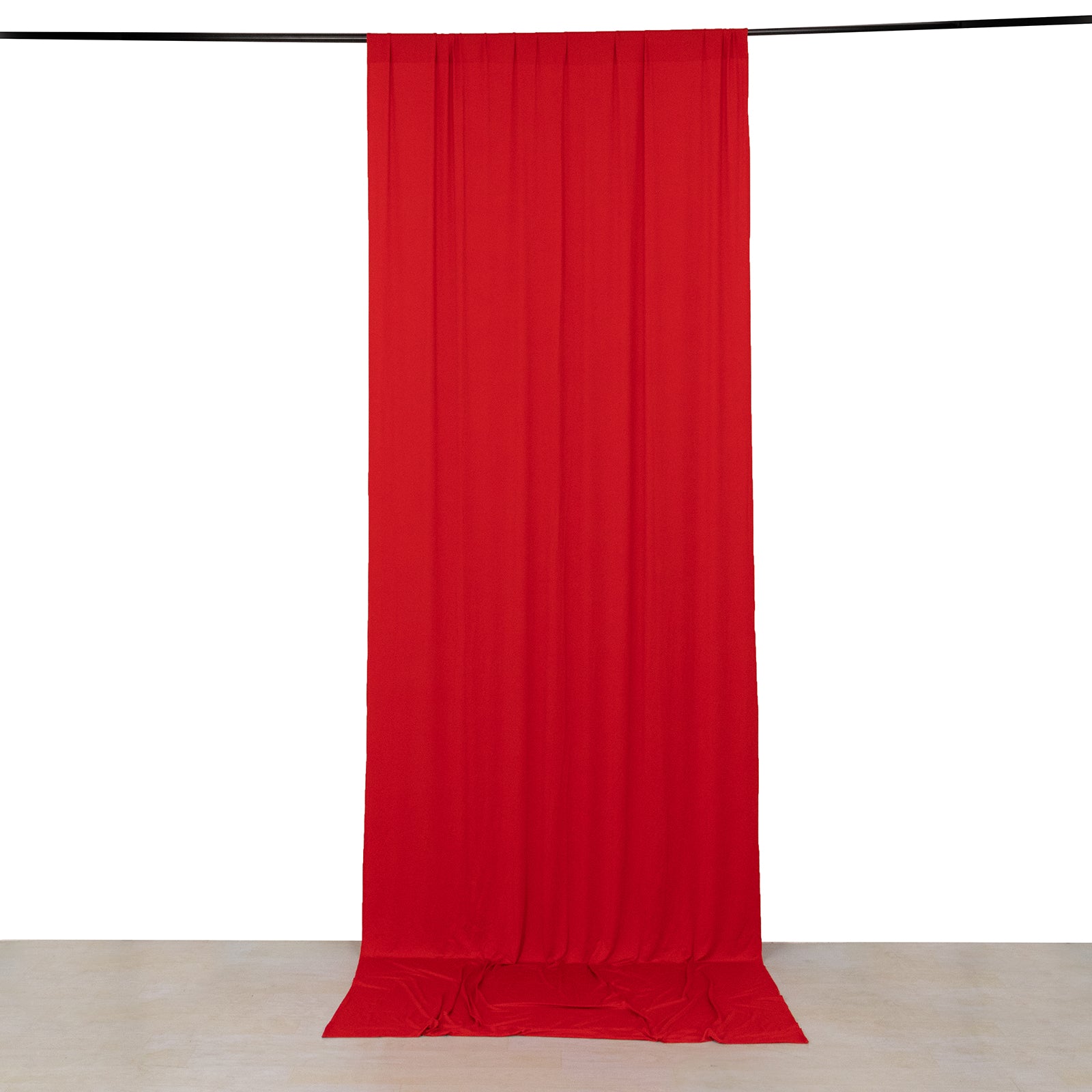 Red 4-way stretch spandex backdrop drape with rod pockets, 5ftx12ft.