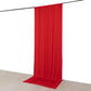 Red 4-way stretch spandex event curtain drapes, wrinkle-free backdrop.
