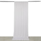 White 4-way stretch spandex event curtain drape, wrinkle-free backdrop panel.