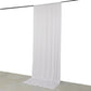 White 4-way stretch spandex event curtain drape hanging vertically.