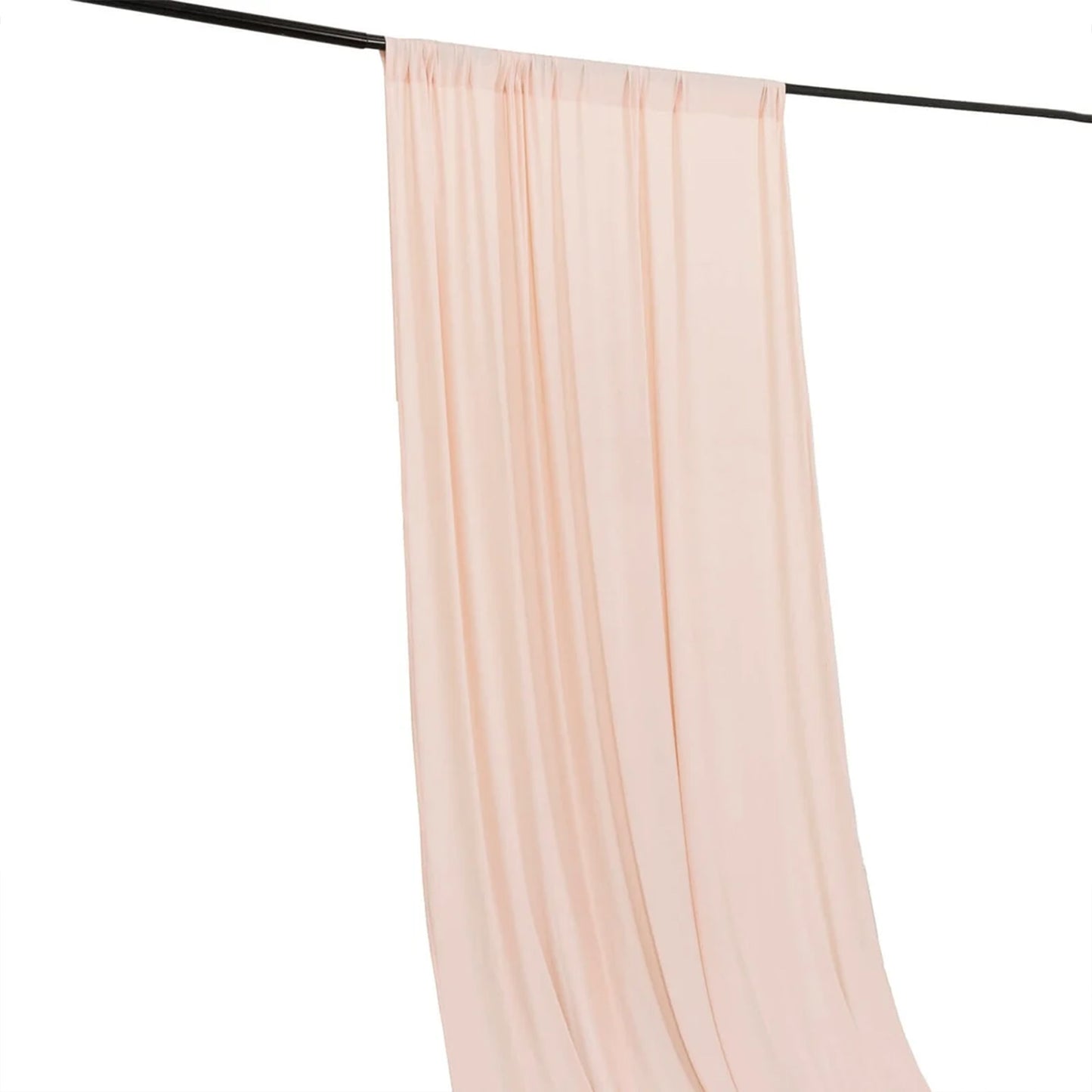 Blush 4-Way Stretch Spandex Event Curtain Drapes, Wrinkle Free Backdrop Event Panel with Rod Pockets
