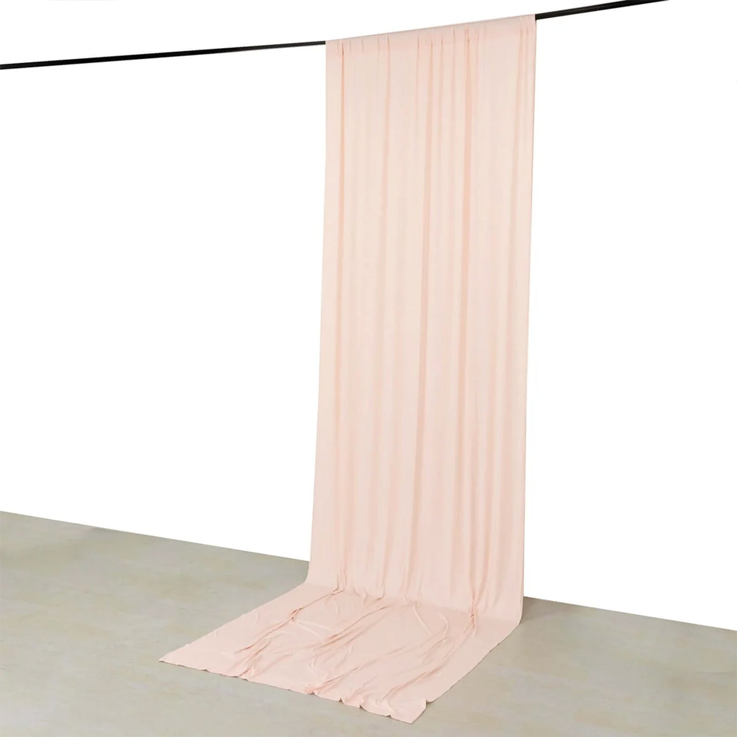 Blush 4-Way Stretch Spandex Event Curtain Drapes, Wrinkle Free Backdrop Event Panel with Rod Pockets