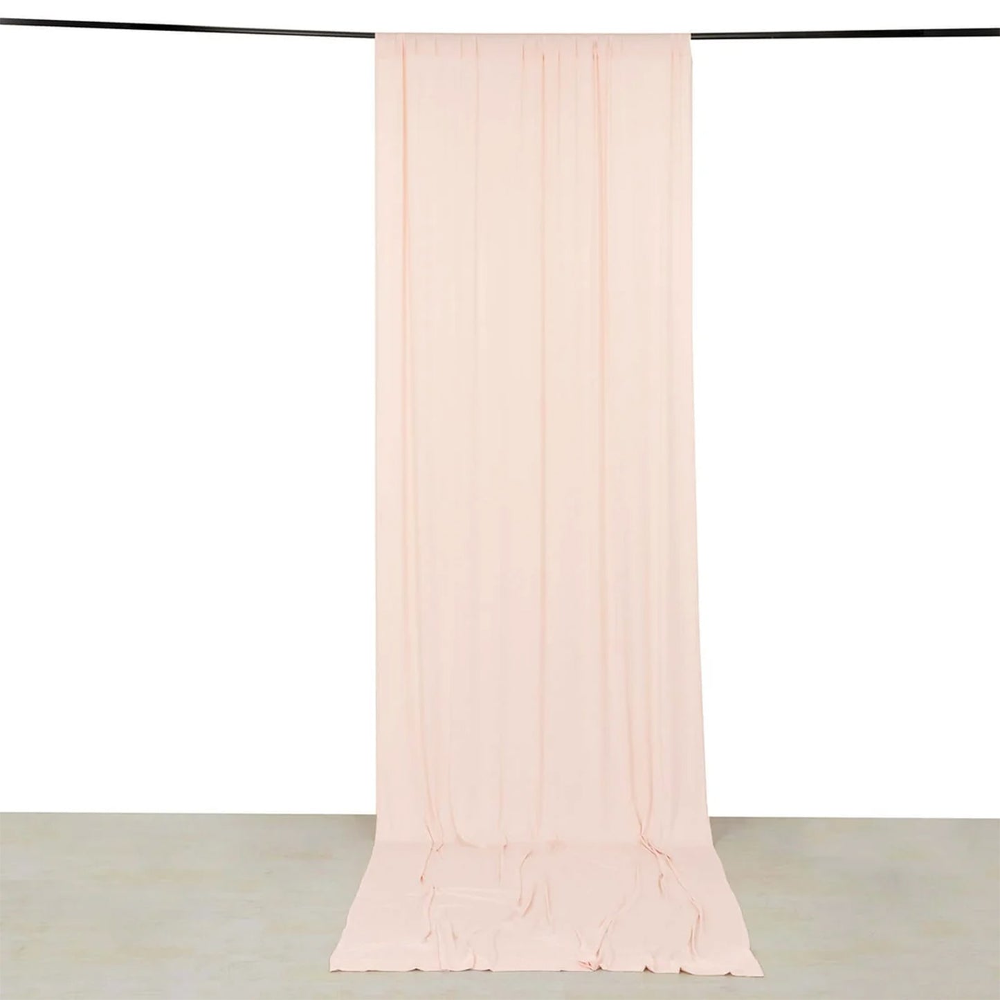 Blush 4-Way Stretch Spandex Event Curtain Drapes, Wrinkle Free Backdrop Event Panel with Rod Pockets