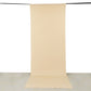 Beige 4-way stretch spandex event curtain drapes for backdrop use.