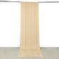 Beige 4-way stretch spandex event curtain drapes, wrinkle-free backdrop panel.