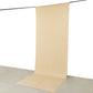 Beige 4-way stretch spandex event curtain drapes backdrop panel.