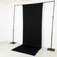 Black 4-way stretch spandex event curtain drapes backdrop panel.