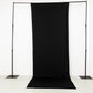 Black 4-way stretch spandex backdrop curtain drape for events.