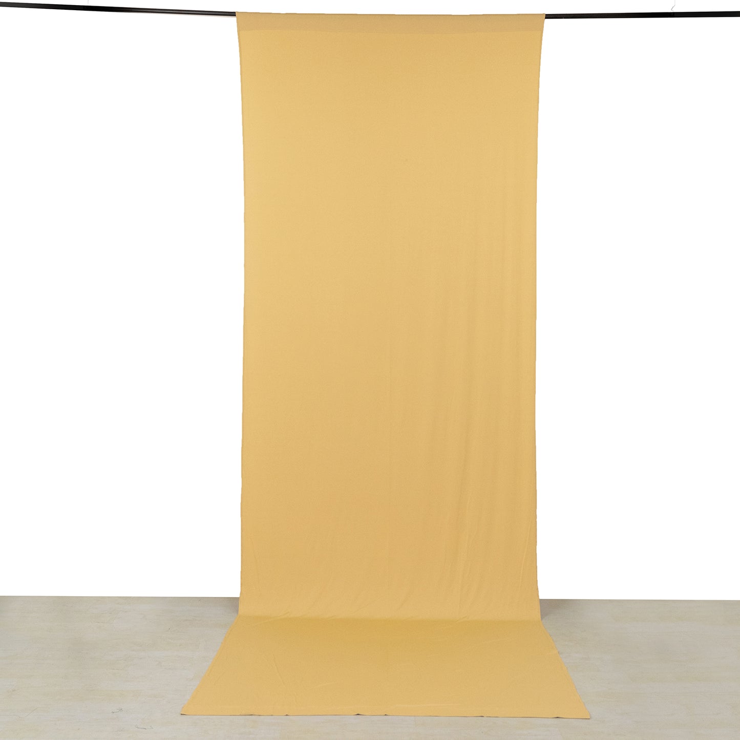 Champagne 4-way stretch spandex event curtain drapes backdrop panel.
