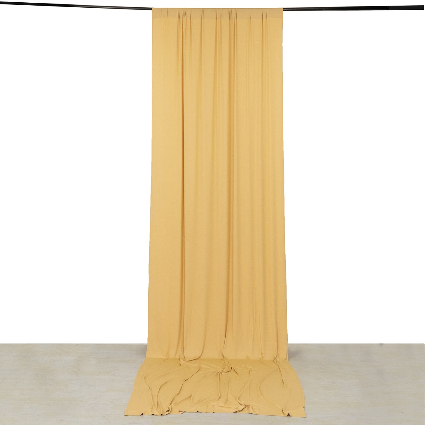 Champagne 4-way stretch spandex event curtain drapes backdrop panel.