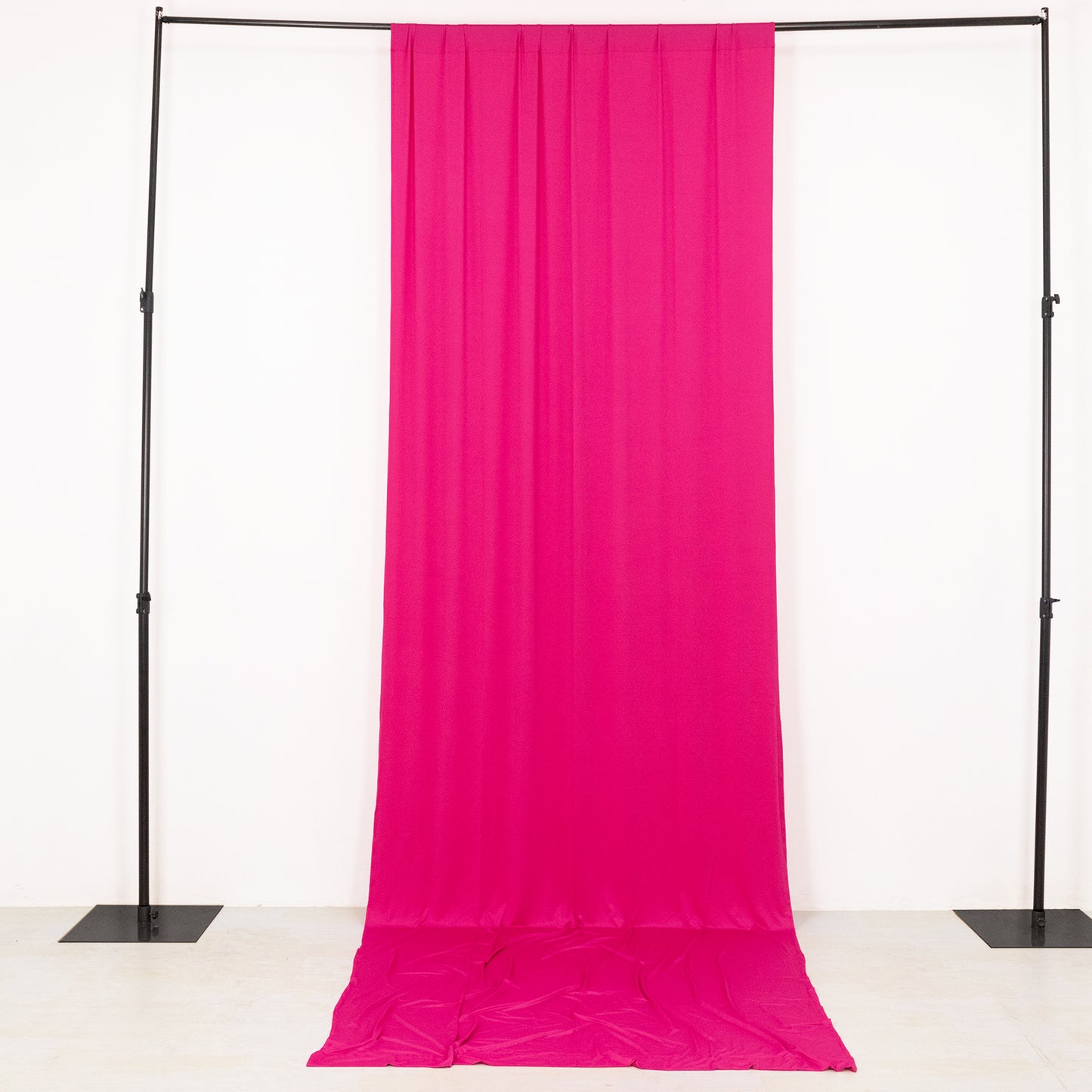 Fuchsia 4-way stretch spandex event curtain drapes backdrop panel.