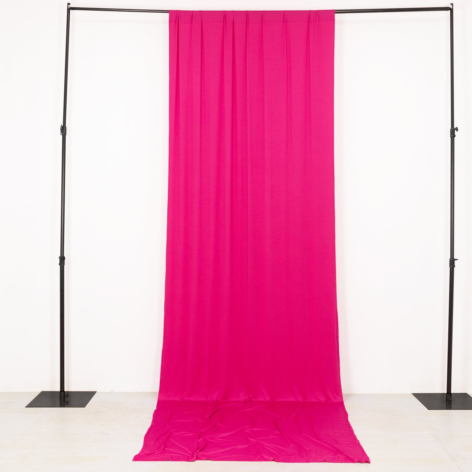Fuchsia 4-way stretch spandex event curtain drapes backdrop panel.