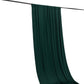 Hunter emerald green stretch spandex event curtain drapes on a rod.