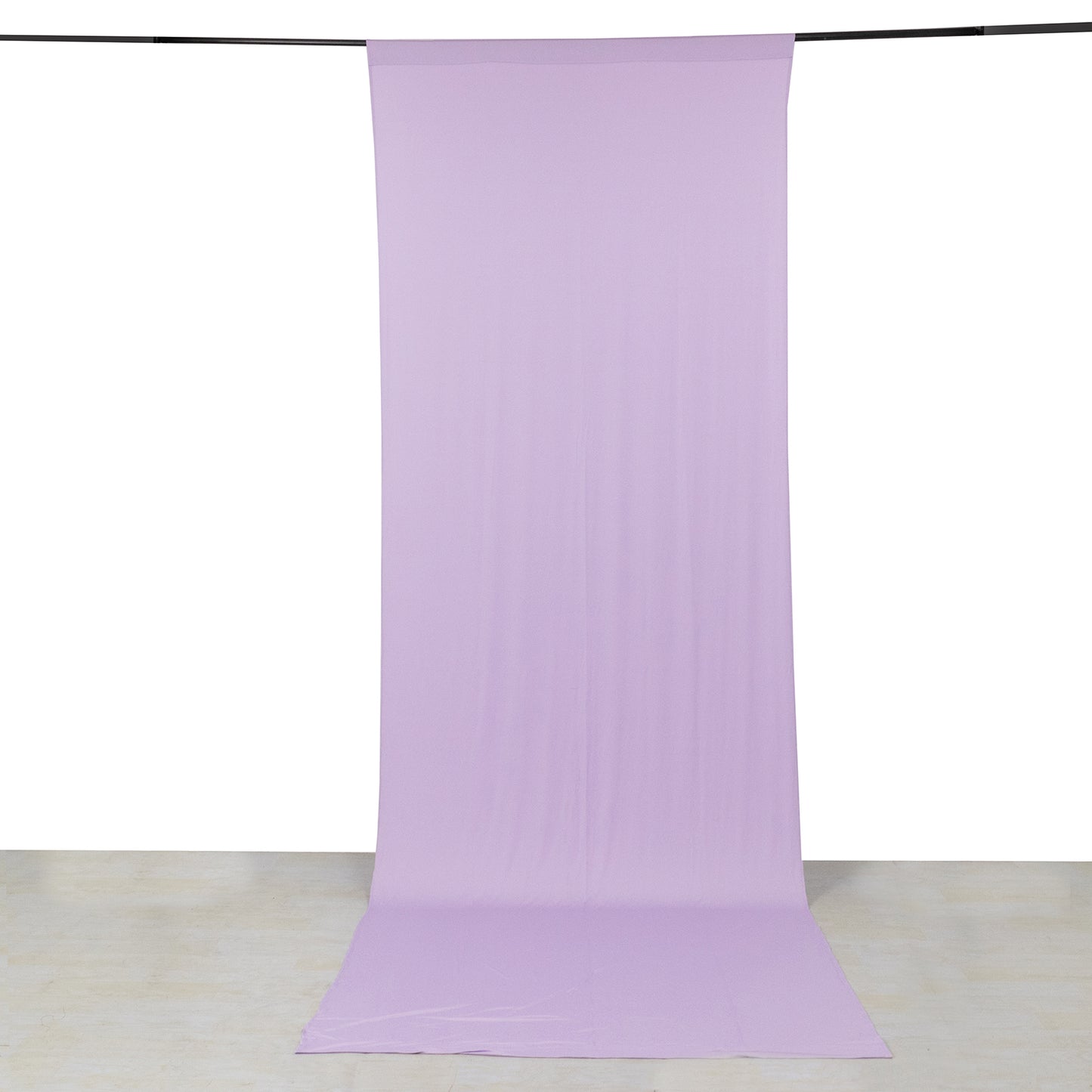 Lavender 4-way stretch spandex event curtain drapes, wrinkle-free backdrop.