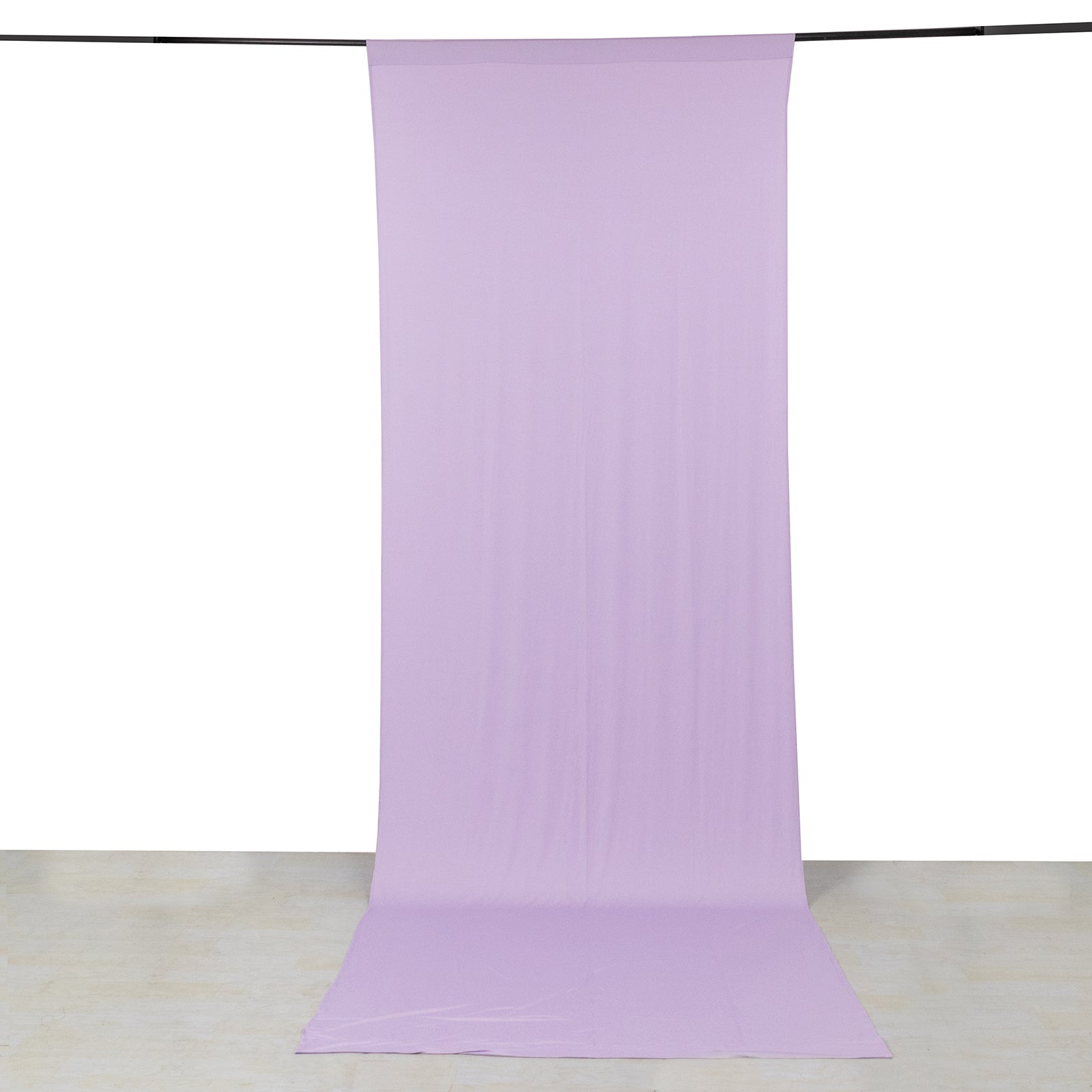 Lavender 4-way stretch spandex event curtain drapes, wrinkle-free backdrop.