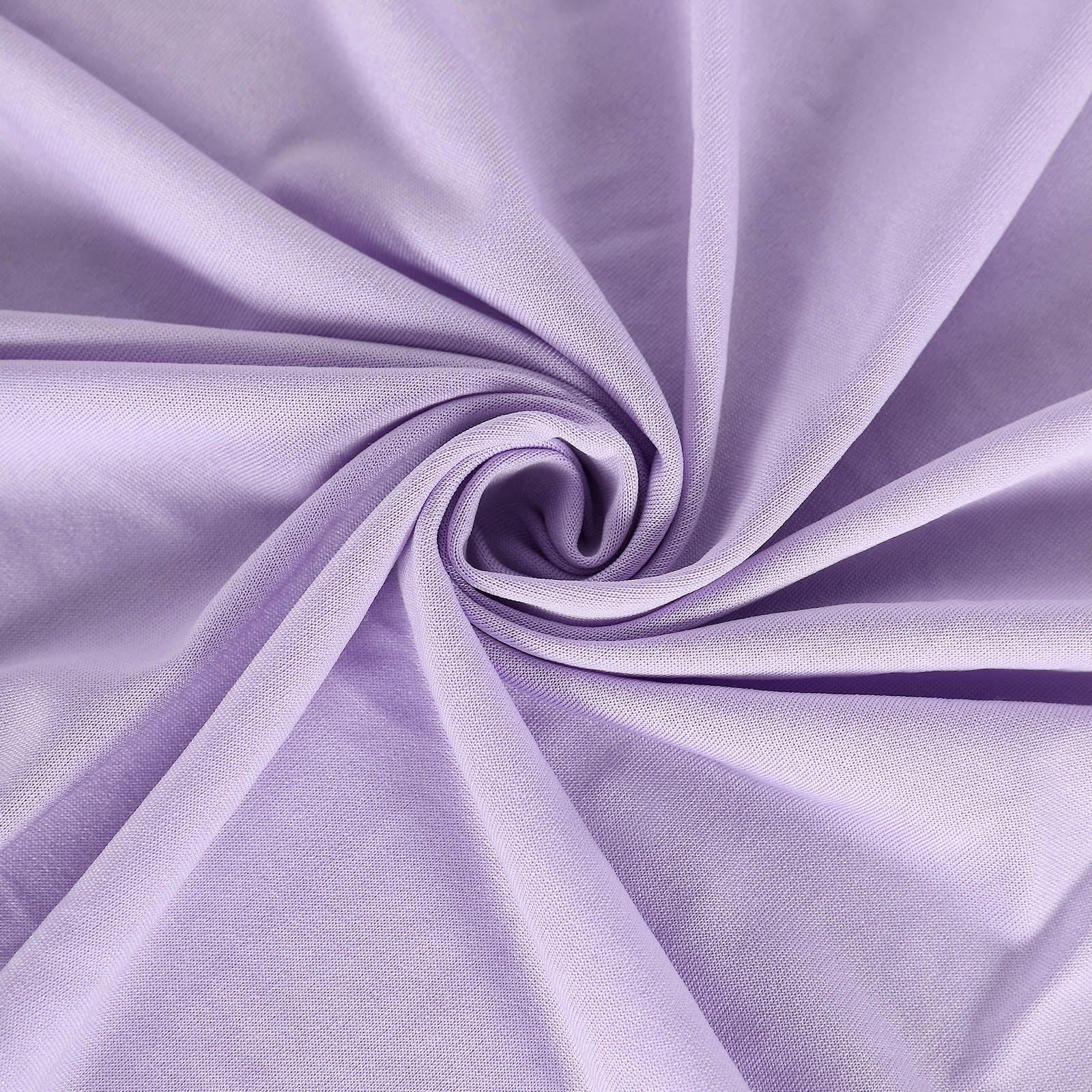 Lavender lilac 4-way stretch spandex event curtain drapes, wrinkle-free backdrop.