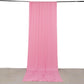 Pink 4-way stretch spandex event curtain drapes, wrinkle-free backdrop panel.