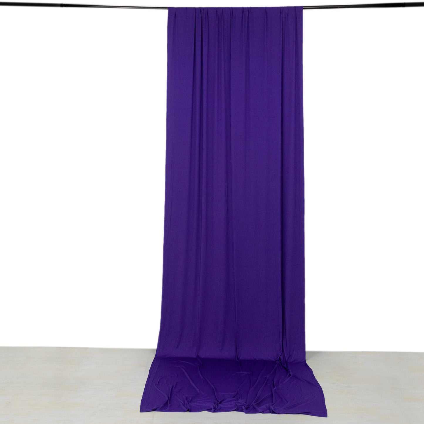 Purple 4-way stretch spandex event curtain drapes backdrop panel.