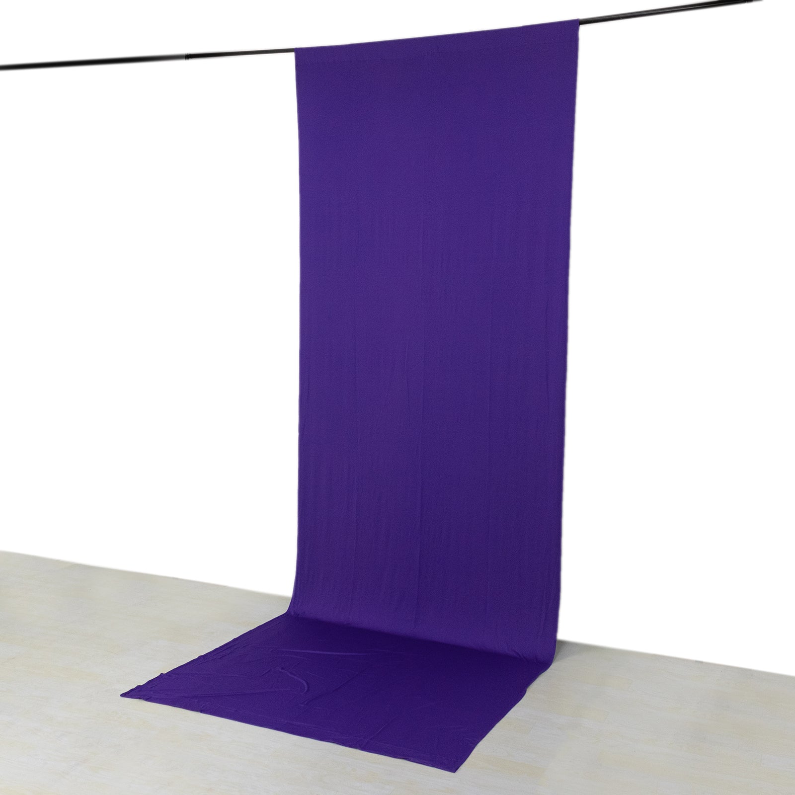 Purple 4-way stretch spandex event curtain drapes backdrop panel.