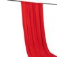 Red 4-way stretch spandex curtain drape, wrinkle-free backdrop panel.