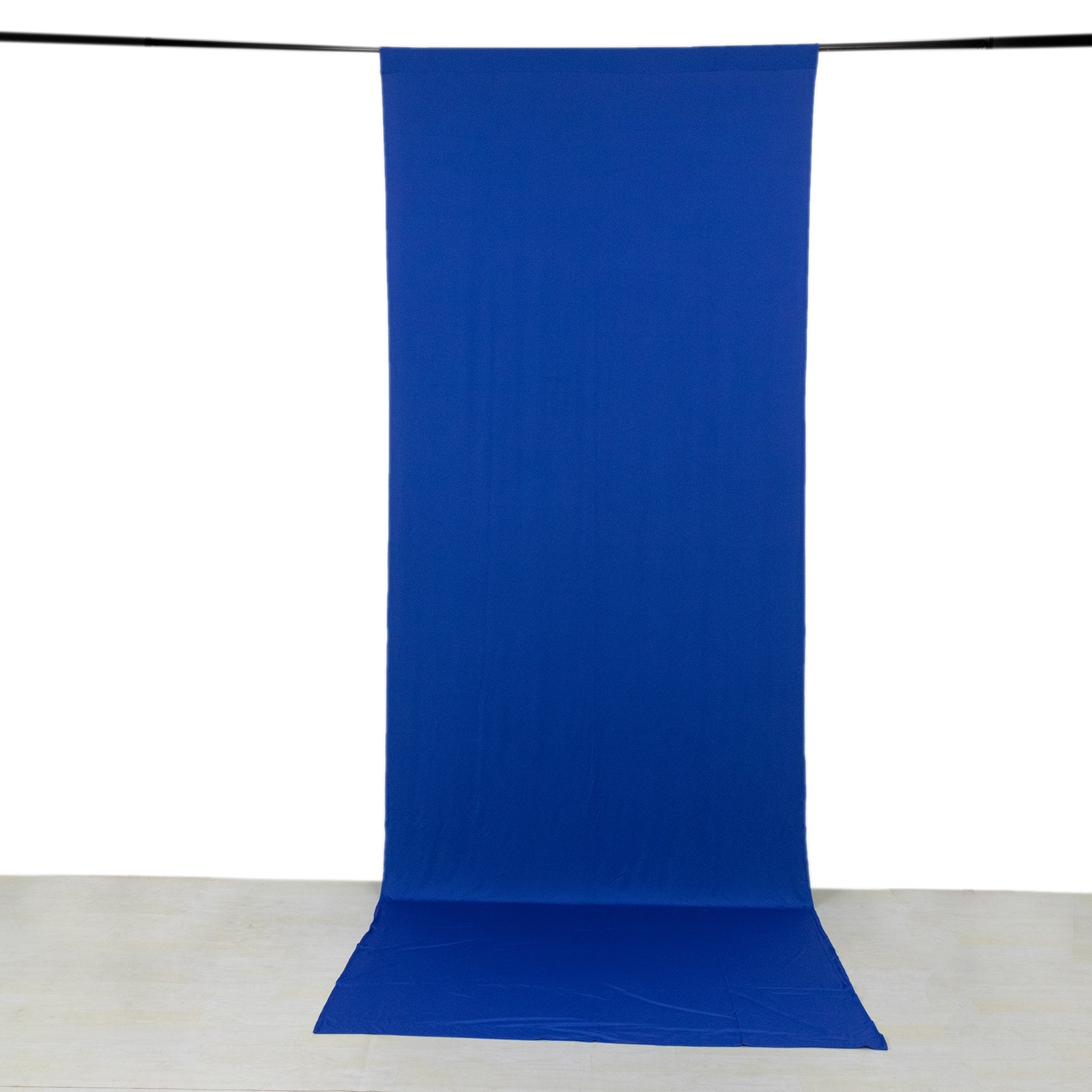 Royal blue 4-way stretch spandex event curtain drapes backdrop.