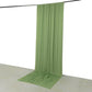 Sage green 4-way stretch spandex event curtain drapes, wrinkle-free backdrop.
